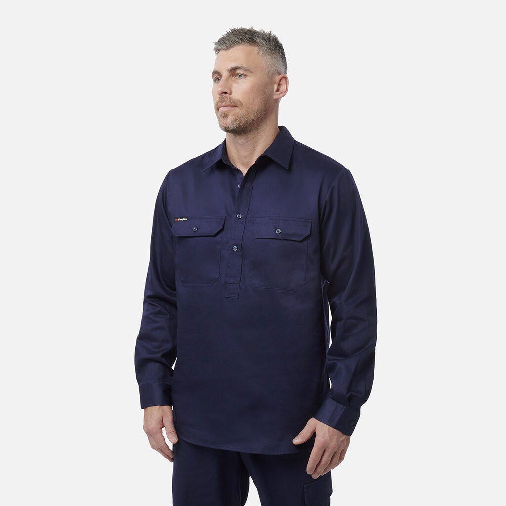 Originals Long Sleeve Closed Front Cotton Drill Work Shirt