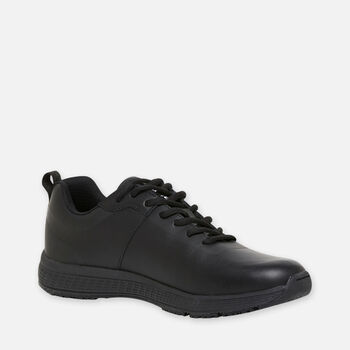 Superlite Leather Lace Up Work Shoes - Black