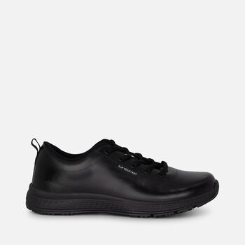 Women's Superlite Leather Lace-Up Work Shoes - Black