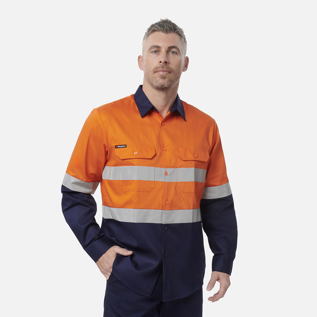 Originals Hi-Vis Reflective Two Tone Long Sleeve Work Shirt 