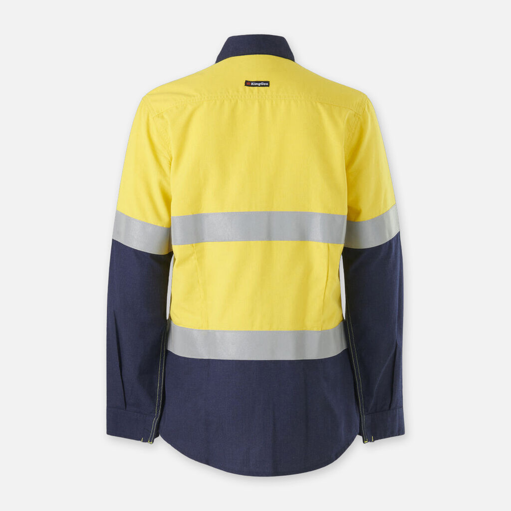 Women’s Shieldtec LENZING™ FR Hi-Vis Spliced Open Front Taped Shirt PPE2