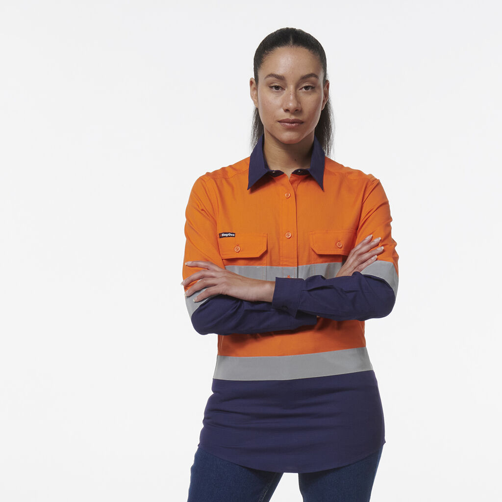 Womens Workcool Vented Closed Front Reflective Shirt