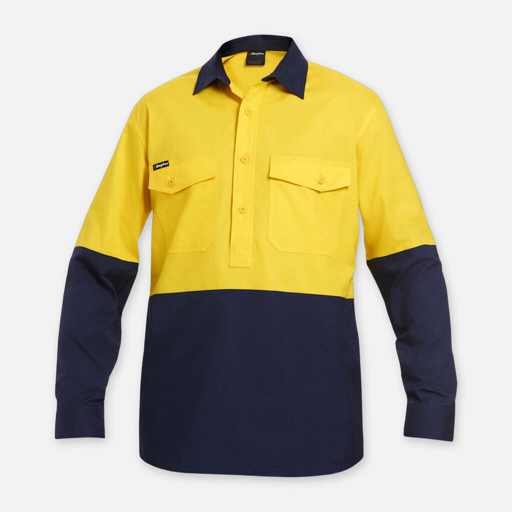 Workcool 2 Hi-Vis Two Tone Closed Front Long Sleeve Shirt