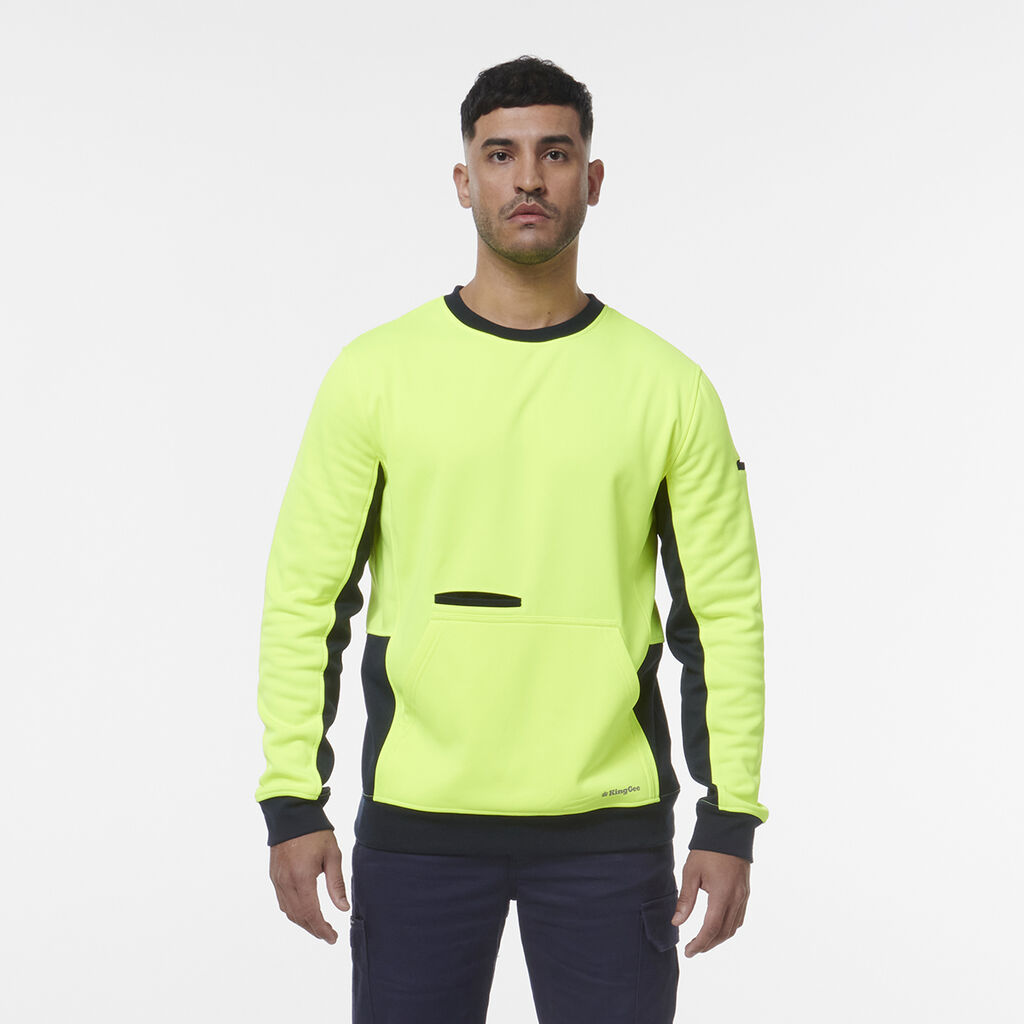 Hi Vis Spliced Crew Neck Fleece