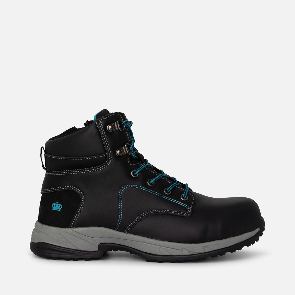 Women's Tradie Hybrid Zip/Lace Composite Cap Work Boots 6" - Black