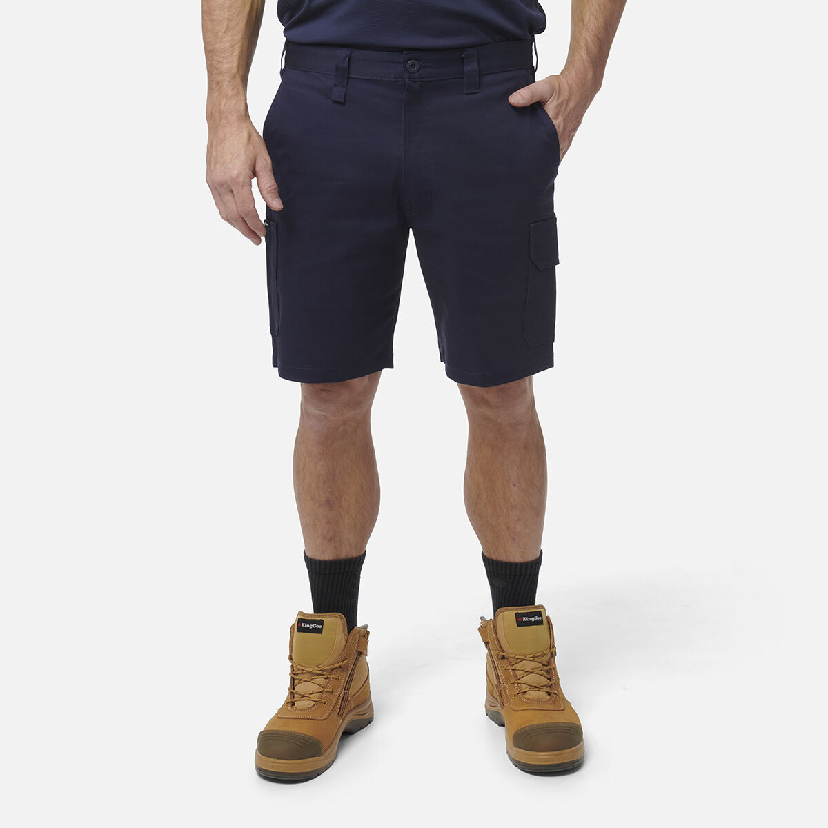 Blue cargo work shorts sales