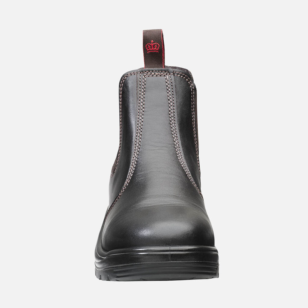 Flinders Leather Steel Cap Gusset Work Boots - Claret 