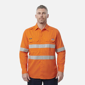 Shieldtec LENZING™ FR Hi-Vis Spliced Open Front Taped Shirt PPE2