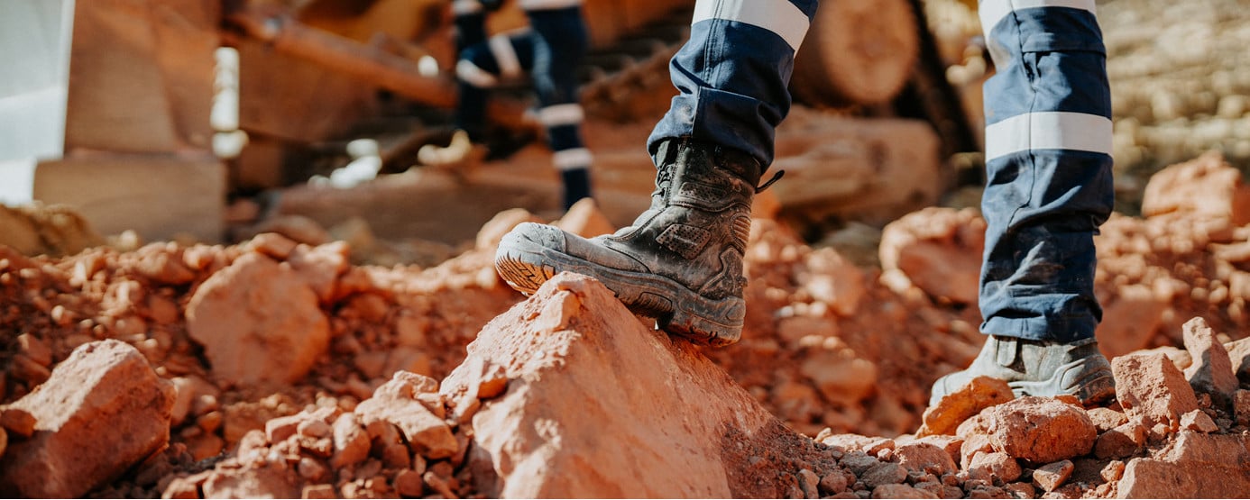 Boots on rocks